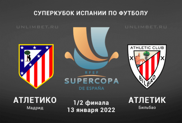 Атлетико &ndash; Атлетик прогноз на Суперкубок 13.01.2022