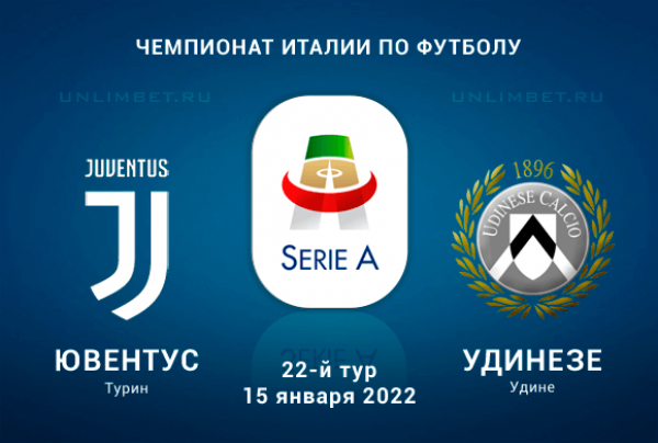 Ювентус - Удинезе прогноз на Серию А 15.01.2022