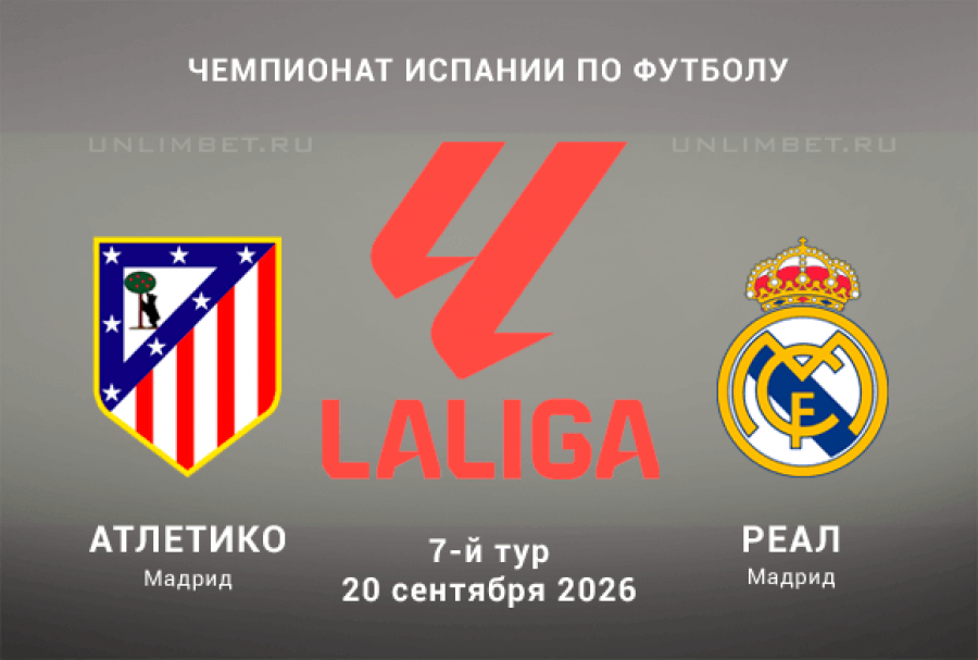 Прогноз на Атлетико М &ndash; Реал Мадрид 20.09.2026 Ла Лига 7 тур