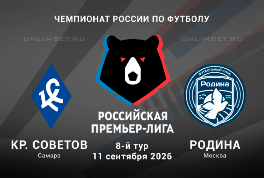 Прогноз на Крылья Советов &ndash; Родина 11.09.2026 РПЛ 8 тур