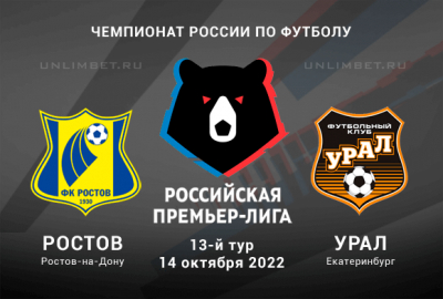 Ростов &ndash; Урал прогноз на 14.10.2022 РПЛ