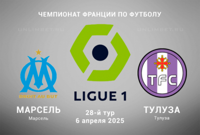 Марсель &mdash; Тулуза прогноз на 6.04.2025 Лига 1