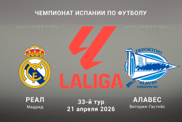 Реал Мадрид &ndash; Алавес прогноз на Ла Лигу 21.04.2026 кф 1.95