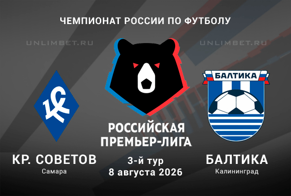 Крылья Советов – Балтика прогноз 08.08.2026 | РПЛ 2026/2027