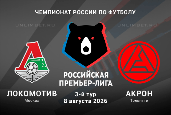 Локомотив – Акрон прогноз 08.08.2026 | РПЛ 2026/2027 ставки